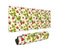 Strawberry Pattern Gaming Mousepad Large Waterproof Non-Slip Desk Mat for Home Office Work Computer, Keyboard Pad Work from Home Essentials - 80x30cm