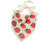 Strawberry Pattern Hairband Crochet Triangular Bandanas Headband Elastic Hair Bands Turban Autumn Hair Accessori Triangle Scarfs for Women Cotton Triangle Scarf Color Matching Scarf with Adjustable