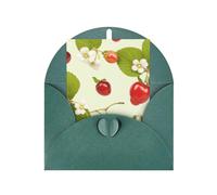 Strawberry Pattern Print Blank Greeting Cards, Love Buttons, Pearl Paper Envelopes Suitable For Various Occasions - Anniversary Cards, Thank You Cards, Holiday Cards, Wedding Cards, Congratulations.