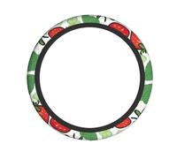 Strawberry Pattern Print Comfortable Steering Wheel Cover Ergonomic Cute Decorative Car Interior Accessory