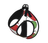 Strawberry Pattern Print Pet Leash Vest Reflective Adjustable Soft Mesh Vest Breathable For Daily Walks