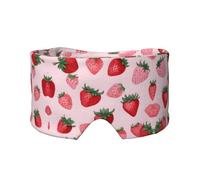 Strawberry Pattern Print Sleep Eye and Ear Muffs Mask - Soft & Breathable, Ideal for Travel, Meditation, and Nighttime Use