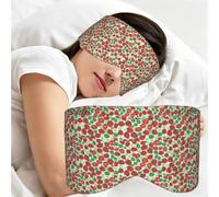 Strawberry Pattern Print Sleep Eye Cover Double Sided Full Wrap for Bed Flights Meditation