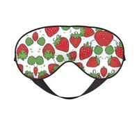 Strawberry Pattern Print Soft Eye Mask â€“ Comfortable Sleep, Elastic Nighttime Shade, Eye Covers for Travel, Meditation