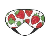 Strawberry Pattern Sleep Mask,100% Natural Mulberry Silk Eye Mask with, Ultra-Soft Eye Covers for Sleeping, Travel, Nap