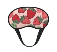 Strawberry Pattern Sleep Mask for Side Sleeper Soft Breathable Sleeping Eye Mask Blackout Silk Eye Sleep Shade Cover with Elastic Strap Night Blindfold for Women Men Travel Nap