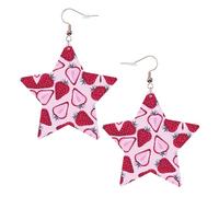 Strawberry pattern Statement Earrings for Women, Star Drop Earrings, Elegant Dangle Jewelry for Formal Gatherings