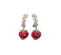 Strawberry Pearl Sweet Cool Earrings Fresh Ear Accessories