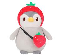 Strawberry Penguin Stuffed, Cute Penguin Soft Plush Toy with Strawberry Outfit, Stuffed Penguins Plushies Animals Toys for Boys Girls Birthday Party Favors
