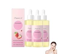 Strawberry Perfume Body Oil, Pheromone Perfume Fragrance Oil Moisturizing Oils Strawberry for Body and Hair, Reduce Dry Skin, Nourishes Skin Moisture Long Lasting, for Women and Men (3PC, 60ml)