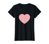 Strawberry Pink and White Gingham Check Checkered Pattern T-Shirt