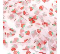 Strawberry Pink Tulle Ribbon - 6 inch x 8 Yards, Shiny Strawberry Fruit Style Polyester Fabric Tulle Rolls for Summer DIY Craft Tutu Skirts Dress Birthday Wedding Berry Sweet Baby Shower Decoration