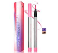 Strawberry Pink UV Neon Glitter Eyeliner & Face Paint Pen - Waterproof Quick-Dry Luminous Marker for Kids & Adults, Fine-Tip UV Glow for Festivals, Raves, Parties & Creative Face Art