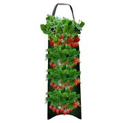 Strawberry Planter Bag, Hanging Strawberry Grow Bag for Outdoor, Multi-pocket Vegetable Flower Planter, Breathable Vertical Plant Grow Pouch, Multipurpose Flower Pot for Garden