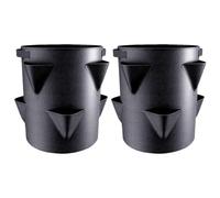 Strawberry Planter Outdoor - 2 Pack Strawberry Garden Planting Pots, 7 Gallon Non-Woven Fabric Breathable Planting Bag with 6 Side Grow Pockets, Portable Growing Supports Container for Yard, Garden