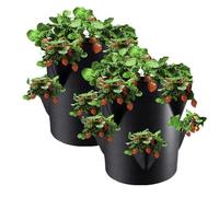 Strawberry Planter Outdoor, 2pack Strawberry Grow Bags With 6 Side Grow Pockets, Garden Strawberrys Planting Pot, Breathable Strawberrys Supports Container, For Vegetables, Fruits, Flowers