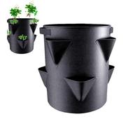 Strawberry Planter Outdoor - Non-Woven Fabric Portable Garden Planting Pots | Breathable Plant Growing Bags With 6 Side Grow Pockets | Strawberrys Supports Container