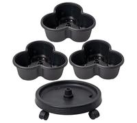 Strawberry Planter - Plant Tower - Planting Cubes - Three-petal Flowerpot | 3 Tiers Vertical Tower Stackable Pot | Gardening Planter With Removable Wheels For Succulents, Flowers, Vegetables