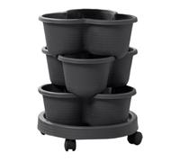 Strawberry Planter, Strawberry Pot, Vertical Planter, 3 Tier Stackable, with Removable Wheels, for Succulent Plants, Flowers and Vegetables