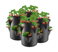 Strawberry Planting Tower - Felt Planting Bag with 6 Side Pockets, 10 Gallon Capacity for Easy Planting and Breathable Design
