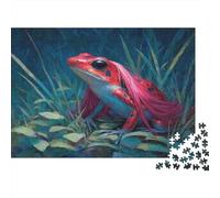 Strawberry Poison Dart Frog,Puzzles Oil Painting Style Gemusterte Nachhaltige Puzzles Für Erwachsene Hochwertige Holzspielpuzzles 1000pcs (75x50cm)