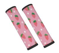 Strawberry Polka Dot Fruit Seat Belt Pads for Car 2 Pack Soft Neoprene Seatbelt Cover Shoulder Pad Neck Cushion Protector Universal Fit for Car Backpack Travel Comfort