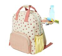 Strawberry Print Backpack, Kids Fruit Pattern Schoolbag, Multifunctional Running Bag, Cute Canvas Daypack, Girls Strawberry School Backpack, Casual Hiking Backpack, Kids Cute Fruit Bag,