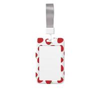 Strawberry Print Id Card Holder,Badge Holder with Lanyard,Work Pass Protector for Office Staff School Nurse