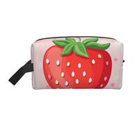 Strawberry Print Printed Makeup Bag Travel Portable Cosmetic Bag Large Capacity Makeup Case Toiletry Handbag Organiser for Women