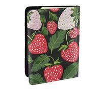 Strawberry Print Printed Passport Holder - 6.5 x 4.5 Inch RFID Blocking Travel Wallet,Stylish Passport Cover,Lightweight Document Organizer for Cards