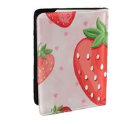 Strawberry Print Printed Passport Holder - 6.5 x 4.5 Inch RFID Blocking Travel Wallet,Stylish Passport Cover,Lightweight Document Organizer for Cards