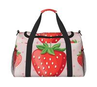 Strawberry Print Printed Travel Duffle Bag for Men Women Large Sport Gym Bag Handbag with Shoulder Strap for Travel Weekend Fishing Hunting