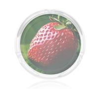 Strawberry Print Round Glass Ashtray For Decor Living Room Bedroom Meeting Room Smoking Accessory
