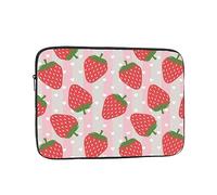 Strawberry Printed Laptop Sleeve - 13 Inch Laptop Protective Case, Shockproof Oxford Fabric