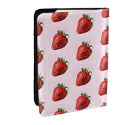 Strawberry Printed Passport Holder - 6.5 x 4.5 Inch RFID Blocking Travel Wallet,Stylish Passport Cover,Lightweight Document Organizer for Cards