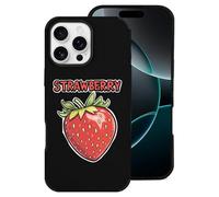 Strawberry Printed Phone Case Unisex Trendy Microfiber Cellphone Protective Cover Compatible with iPhone 16/16 Plus/16 Pro/16 Pro Max