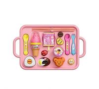 Strawberry Pudding Toy Set, Play Food Pretend Play Kitchen Accessories, Pretend Plays Food Kitchen Accessories,Princess Tea Time Toys, Novelty Early Education Strawberry Puddings Toy (Pink 1set)