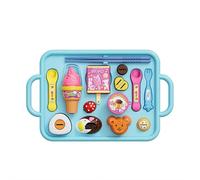 Strawberry Pudding Toy Set, Play Food Pretend Play Kitchen Accessories, Pretend Plays Food Kitchen Accessories,Princess Tea Time Toys, Novelty Early Education Strawberry Puddings Toy (Blue 1set)