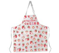 Strawberry Queen Kitchen Apron Strawberry Lover Gift Strawberry Fruitarian Gift Berry Fruit Apron With Pocket Waterproof (STRAWBERRY QUEEN APRON 2uk)