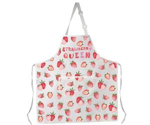 Strawberry Queen Kitchen Apron Strawberry Lover Gift Strawberry Fruitarian Gift Berry Fruit Apron With Pocket Waterproof (STRAWBERRY QUEEN APRON 2uk)