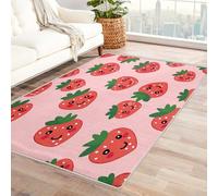 Strawberry Rug Bedroom - Pink Strawberry Rug, Kids Cute Strawberries Rugs for Living Room Bedroom, Washable Non Slip Soft Small Carpet, Patterned Area Rugs & Home Decor 40x60 cm