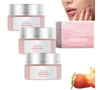 Strawberry Scent Lip Care Scrub,Peach Lip Exfoliator Scrub,Lip Overnight Moisturizer Sleeping Cream,Nourish & Hydrate Dry Cracked Lips