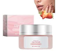 Strawberry Scent Lip Care Scrub,Peach Lip Exfoliator Scrub,Lip Overnight Moisturizer Sleeping Cream,Nourish & Hydrate Dry Cracked Lips
