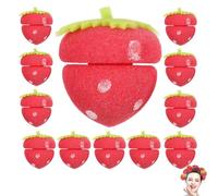 Strawberry Shape Magic Hair Curlers,12Pcs Strawberry Foam Rollers,Sponge Hair Rollers Strawberry Shaped Sponge Hair Styling Curlers,Strawberry Heatless Curlers,Modeling Tool For Women