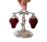 Strawberry-Shaped Salt Shaker, Airtight Food-Grade Plastic Kitchen Decor for Table or Stove, 10 x 10 cm, Multicolored