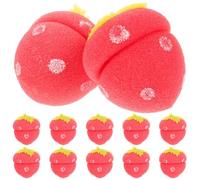 Strawberry Shaped Sponge Hair Curler Rollers 12 Pcs Set Red