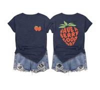 Strawberry Shirts Fruit Tshirts Strawberries Graphic Tee Garden Clothing Gardener Gift Tops 2025 New Blouses for Women UK Tops for Women UK