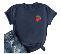 Strawberry Shirts Fruit Tshirts Strawberries Graphic Tee Garden Clothing Gardener Gift Tops 2025 New Blouses for Women UK Tops for Women UK