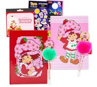 Strawberry Shortcake Diary with Lock 2 Pack for Best Friends - Bundle with 2 Diaries with Lock and Key, 2 Pens, Stickers, More | Strawberry Shortcake Journal Set for BFF Kids, Tweens, Teens