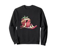 Strawberry Skier Chill Alpine Vibes Cute Winter Skiing Sweatshirt